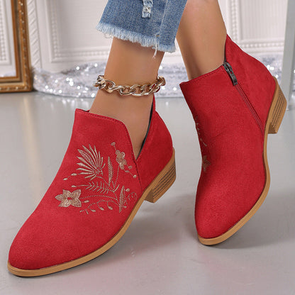 OrthoCare Printed Short Boots - Pointed Toe Comfort