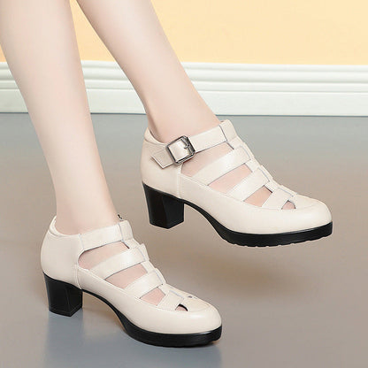 Lumielle | Women’s Orthopedic Cutout Block Heel Mary Jane Shoes