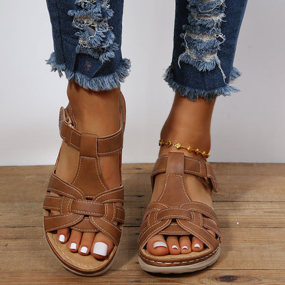 OrthoCare Women's Platform Sandals - Velcro Strap