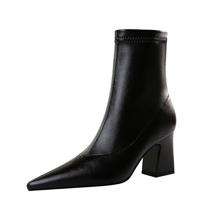 Samantha | Orthopedic Elegant Pointed-Toe Block Heel Ankle Boots
