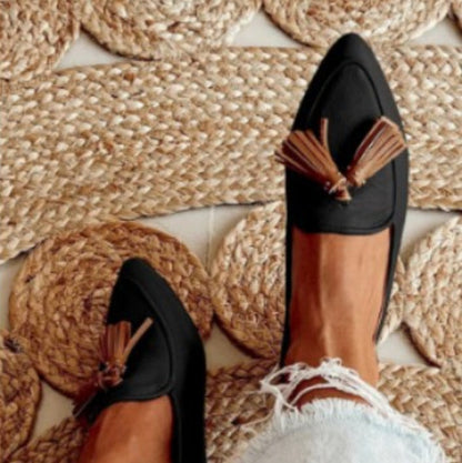 OrthoCare Pointed-Toe Pumps With Unique Fringe And Studs