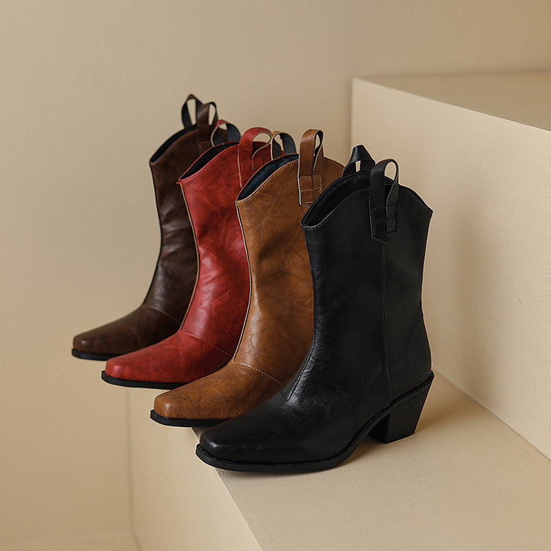 OrthoCare Square-Toe Boots - Chunky Heel Comfort