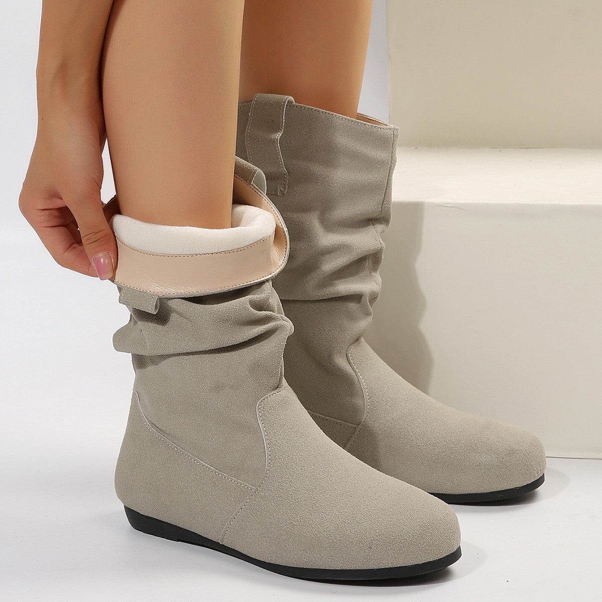 OrthoCare Suede Mid-Calf Boots - Winter Warmth