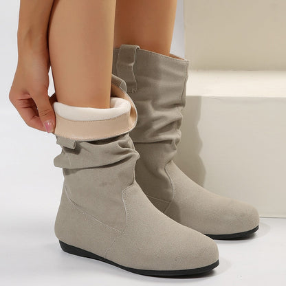 OrthoCare Suede Mid-Calf Boots - Winter Warmth
