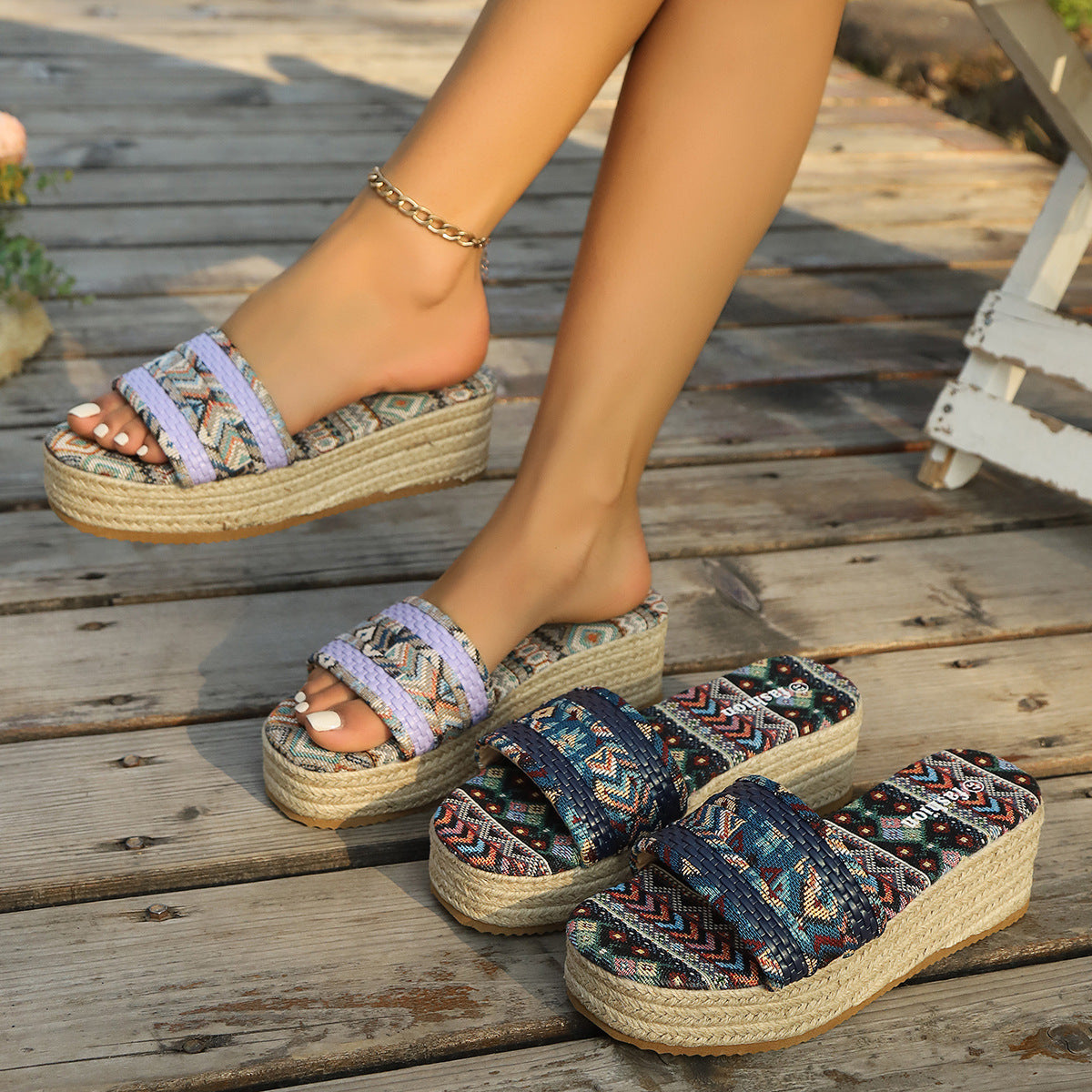 Julisse | Women’s Orthopedic Boho Espadrille Wedge Slides
