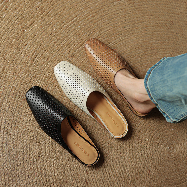 Holland | Women’s Orthopedic Perforated Pointed Toe Mule Flats