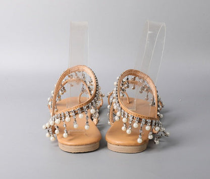 OrthoCare Handcrafted Roman Sandals With Beads  - Unique