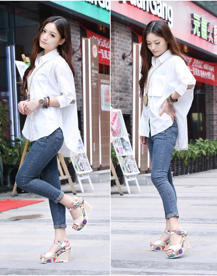 OrthoCare Floral Heeled Sandals - Unique Elegance