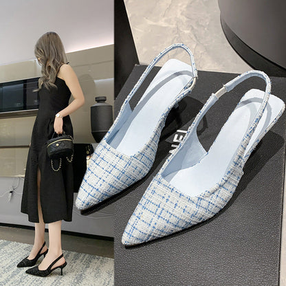 Tinsley | Women’s Orthopedic Woven Pointed Toe Slingback Heels