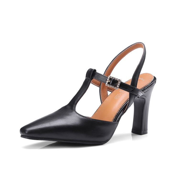 Arwen | Women’s Orthopedic Pointed Toe T-Strap Slingback Pumps