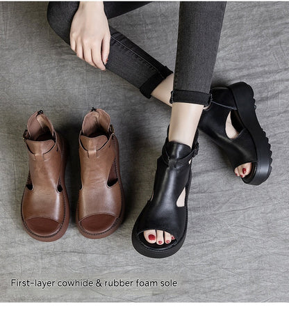 OrthoCare Peep-Toe Ankle Boot Sandals