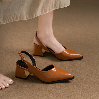 Paolina | Women’s Orthopedic Pointed Toe Slingback Block Heel Pumps