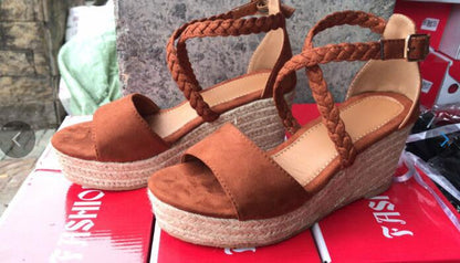 Nivea | Women’s Orthopedic Braided Strap Espadrille Wedge Sandals