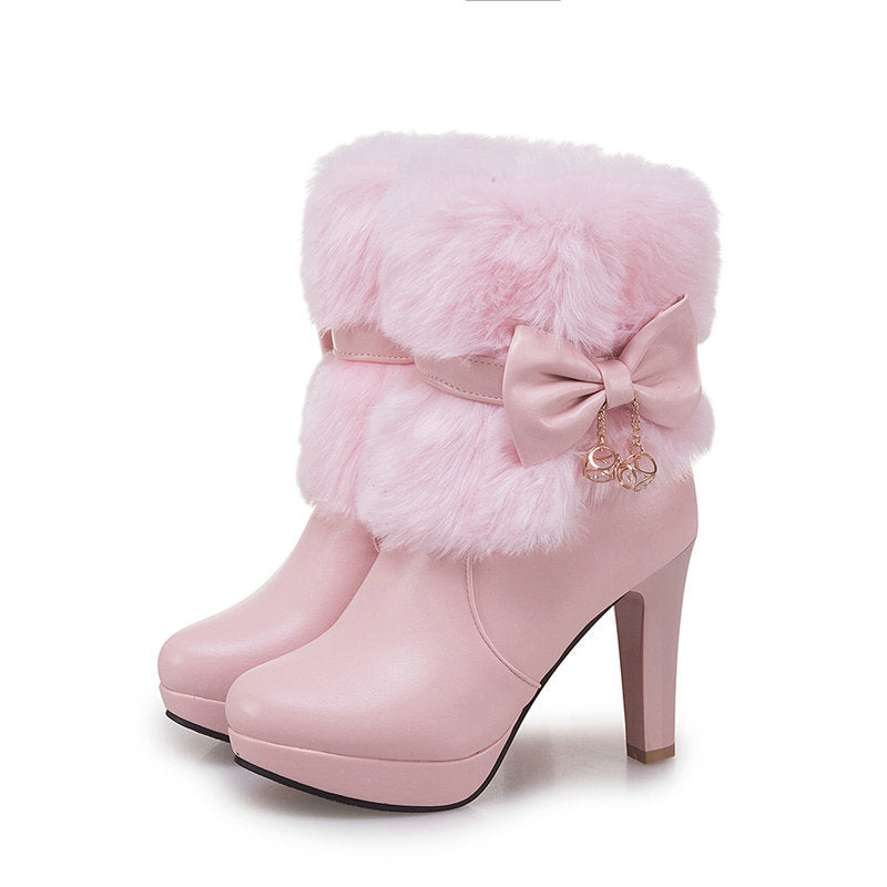 Malandra | FleurStep Orthopedic Fur-Trim Heeled Winter Boots