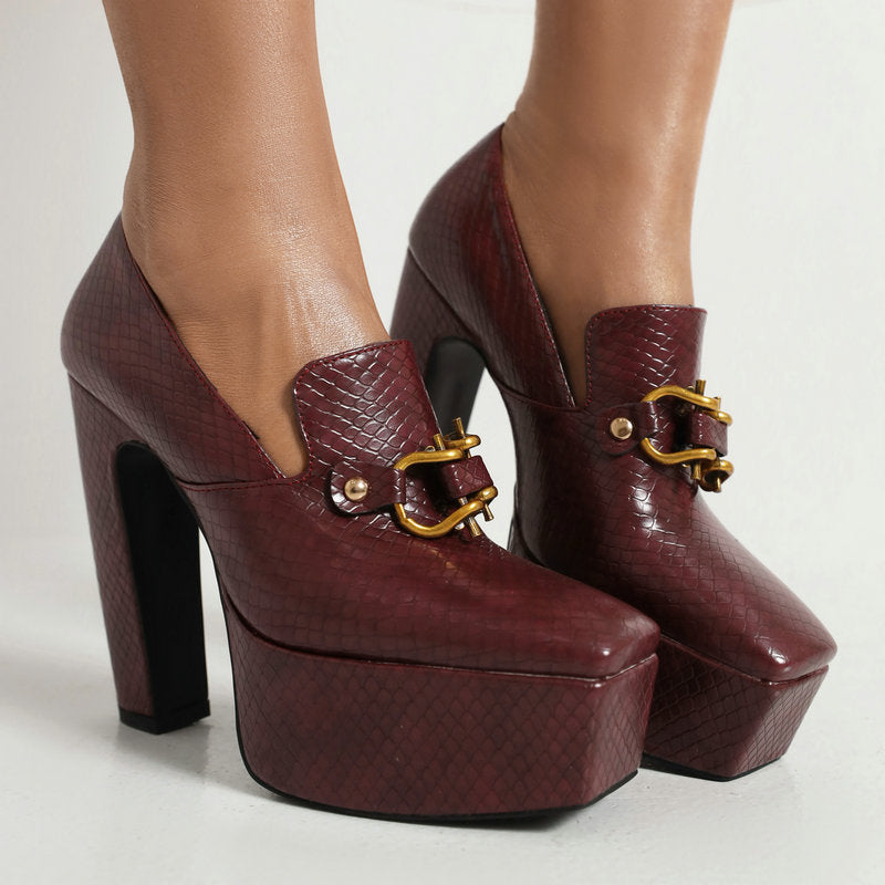 Fayevera | Women’s Orthopedic Platform Block Heel Loafers