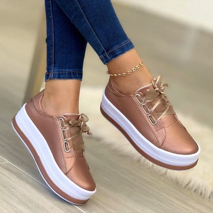 OrthoCare Flat Sneakers With Ribbon - Unique Style And Comfort