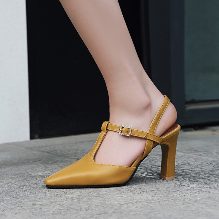 Arwen | Women’s Orthopedic Pointed Toe T-Strap Slingback Pumps