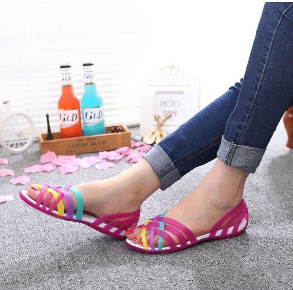 OrthoCare Colorful Criss-Cross Flat Slide Sandals