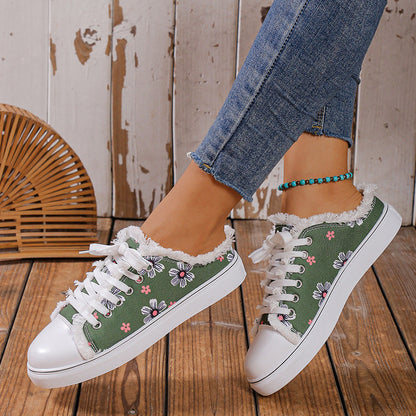 OrthoCare Canvas Shoes - Floral Low-Top Comfort