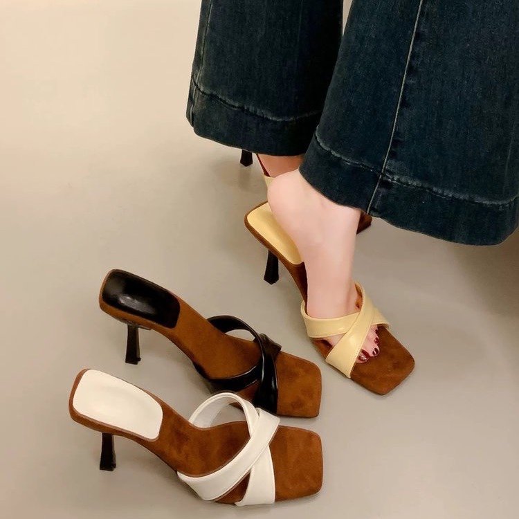 OrthoCare | Color Block Open Toe Heeled Sandals