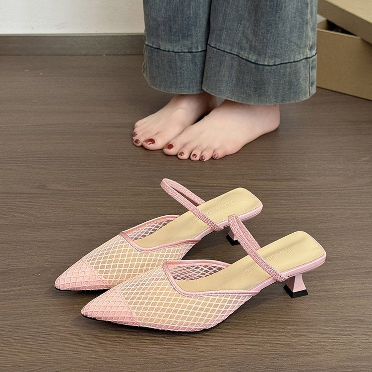 Delyth | Women’s Orthopedic Mesh Pointed Toe Slingback Heels