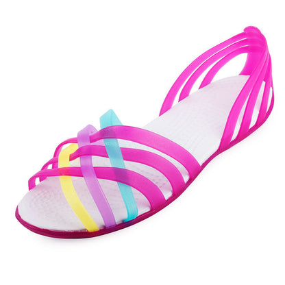 OrthoCare Colorful Criss-Cross Flat Slide Sandals