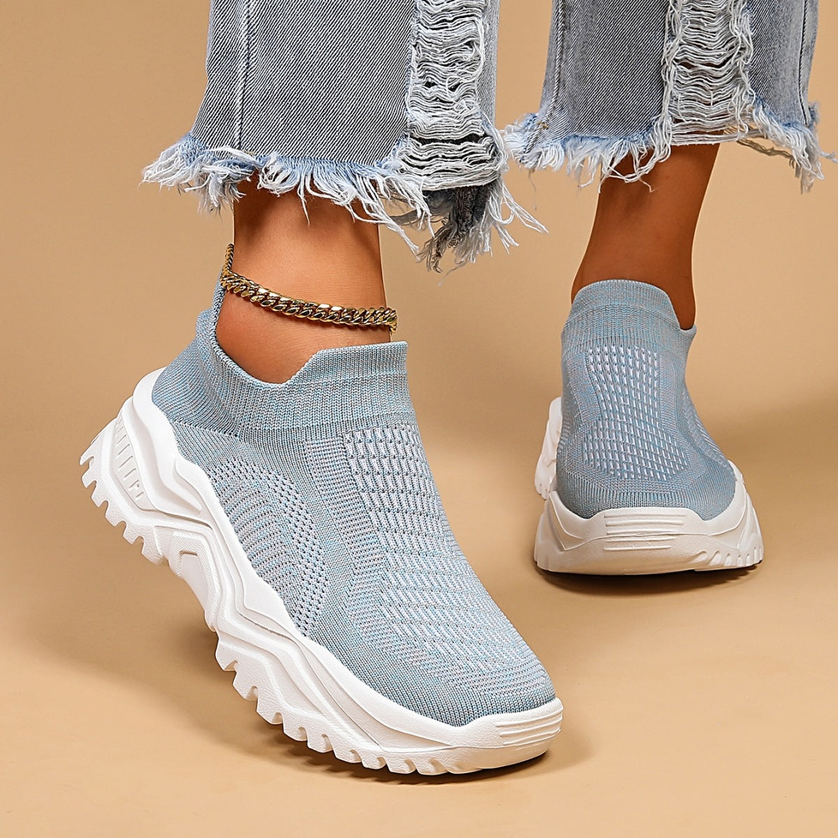 OrthoCare Women’s Knit Slip-On Sneakers – Lightweight Breathable Comfort Shoes
