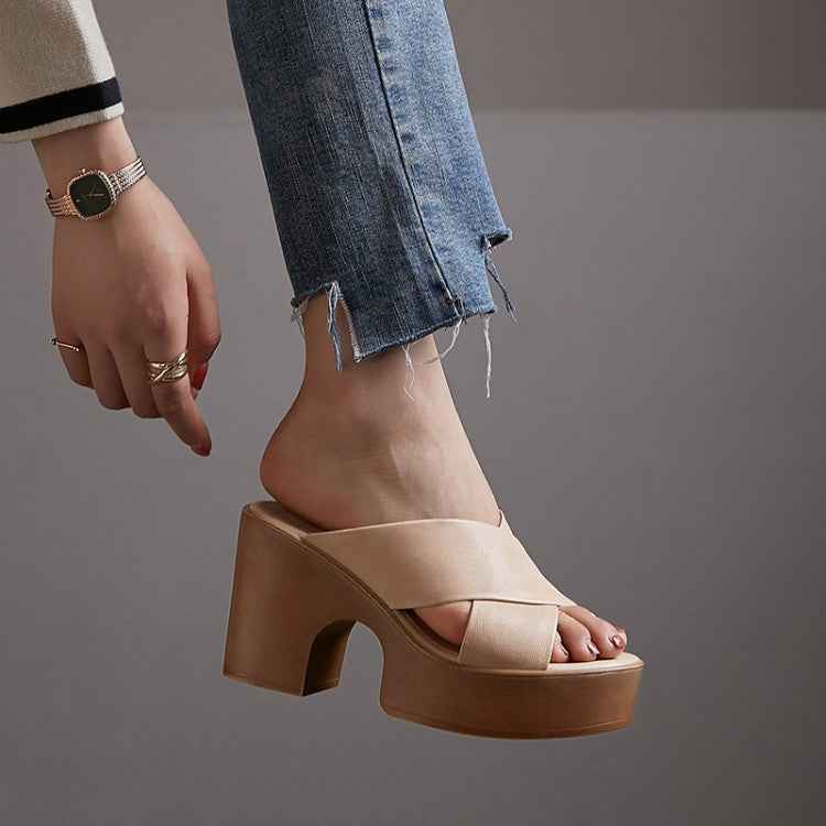 Querida | Women’s Orthopedic Cross Strap Platform Mule Heels