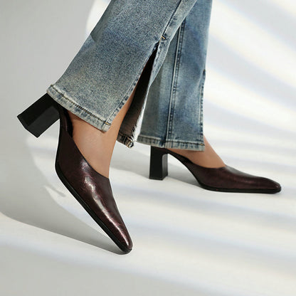 Ezrielle | Women’s Orthopedic Vintage Mule Block Heels