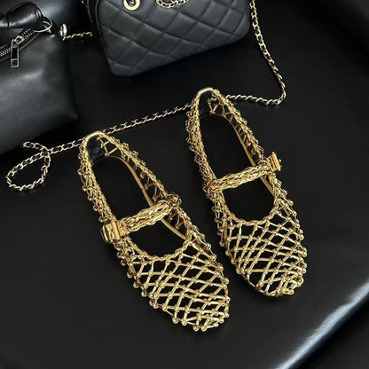 OrthoCare Woven Mesh Mary Jane Flat Shoes
