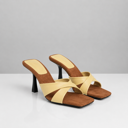 OrthoCare | Color Block Open Toe Heeled Sandals