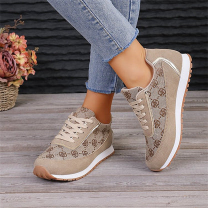 Selena | Orthopedic Flower Print Lace-up Sneakers