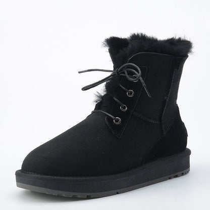 Alina | Orthopedic Fur-Lined Suede Lace-Up Winter Boots