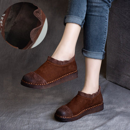Abby | Orthopedic Vintage Suede Slip-On Loafers – Hand-Stitched Comfort Shoes