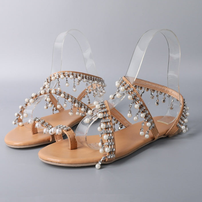 OrthoCare Handcrafted Roman Sandals With Beads  - Unique