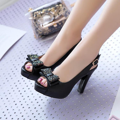 OrthoCare High-Heeled Shoes With A Bow - Unique Elegance