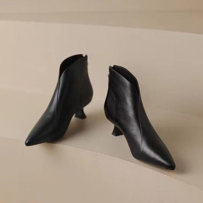 OrthoCare Chic French-Style Kitten Heel Ankle Boots