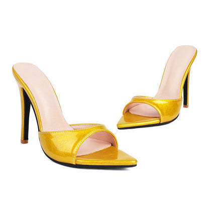 OrthoCare Textured Pointed-Toe Open-Toe High Heels - Unique Elegance