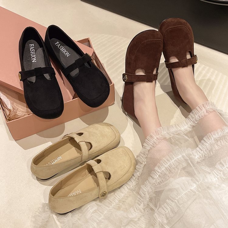 Diora | Women’s Orthopedic Suede Mary Jane Ballet Flats