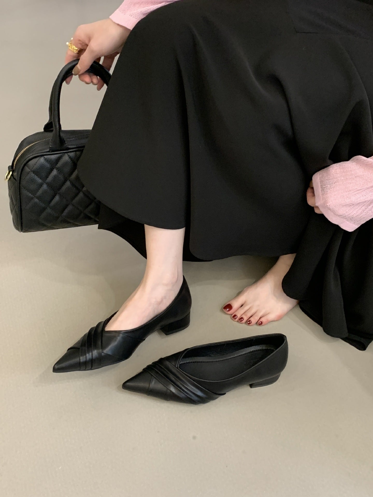 OrthoCare Pointed Toe Slip-On Flat Sandals