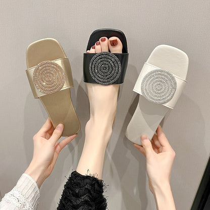 OrthoCare Rhinestone Medallion Comfort Slide Sandals