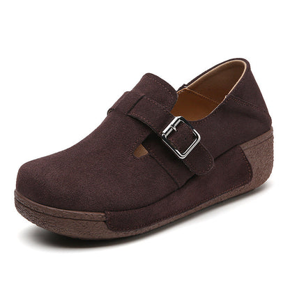 Orthopedic Suede Buckle Loafers – Adjustable Comfort Slip-On Walking Shoes
