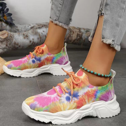 OrthoCare Women’s Tie-Dye Knit Sneakers – Lightweight Breathable Comfort Shoes