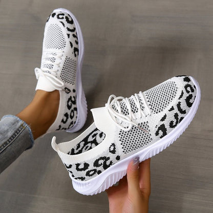OrthoCare White Leopard Print Sneakers - Unique And Stylish