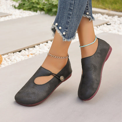 OrthoCare Women’s Vintage Mary Jane Flats – Soft Comfort Everyday Walking Shoes