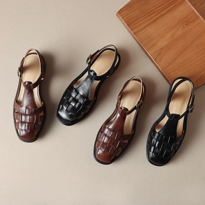OrthoCare Low-Heeled Open Sandals - Unique Vintage Style