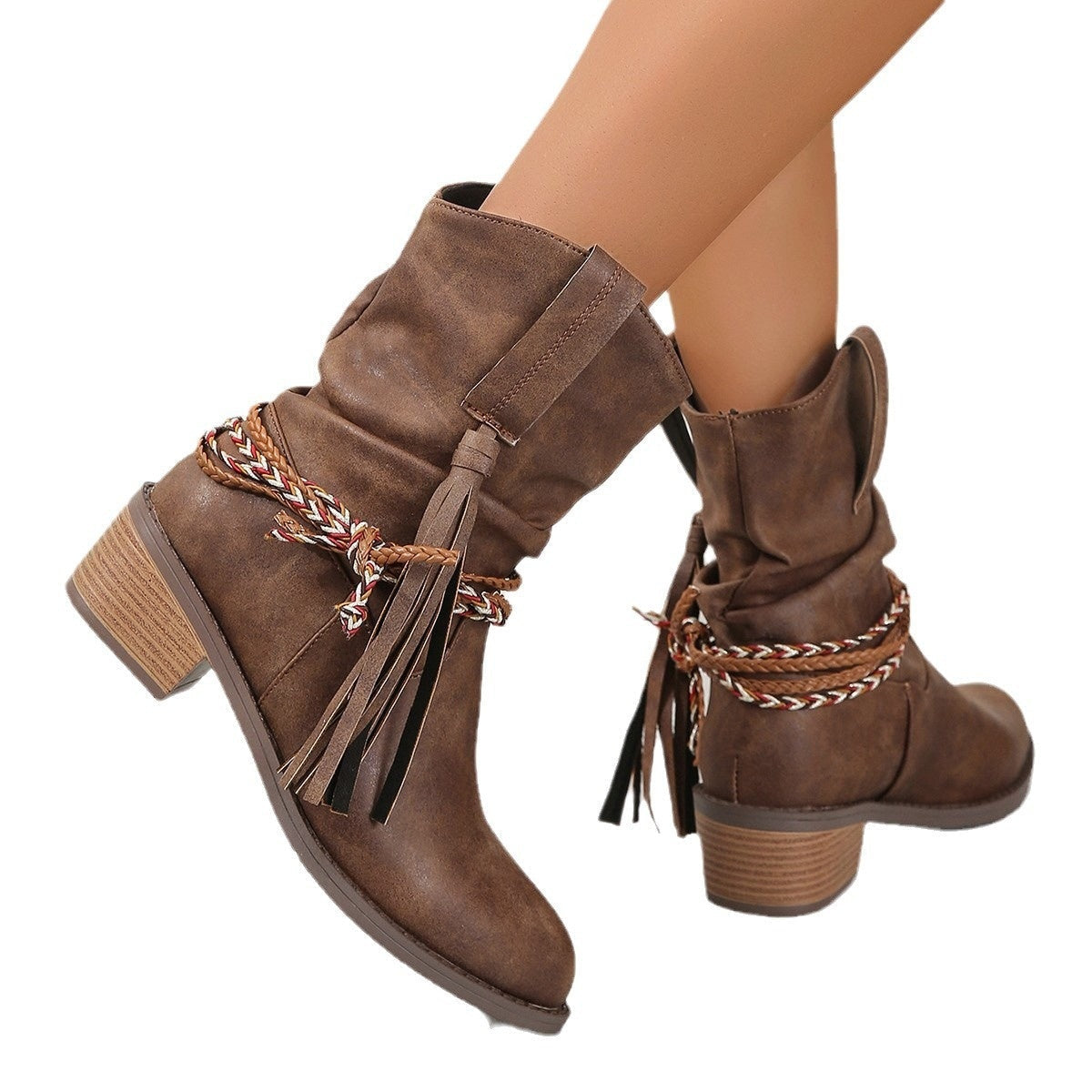 OrthoCare Pleated Tassel Boots - Ergonomic Comfort
