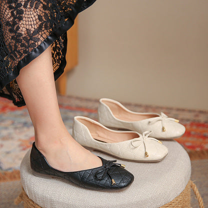 Orthopedic Quilted Ballet Flats – Soft Comfort Slip-On Everyday Dress Shoes