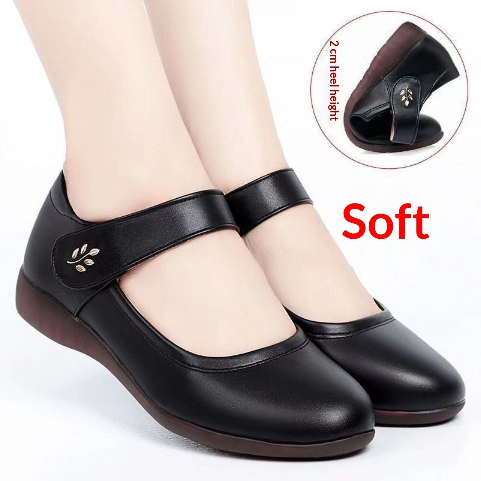 OrthoCare Peeptoe Leather Shoes - Soft Sole Strap