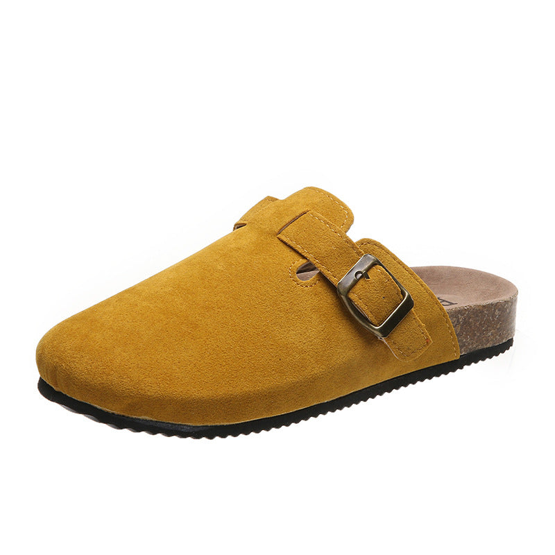 OrthoCare Women’s Suede Clog Sandals – Adjustable Buckle Comfort Slides